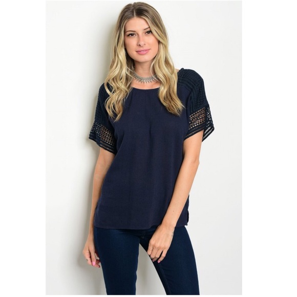 🛍Sale🛍 Navy Blue Cotton Top - Picture 2 of 6